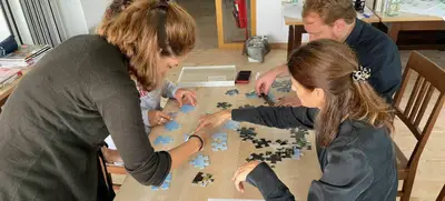 Foto von Firmencollage - Ihr Leitbild auf Leinwand
