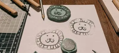 Foto von Stempel und Textildruck
